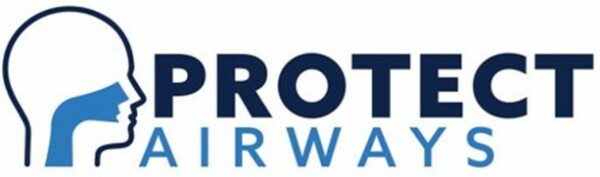 PROTECT Airways logo: Outline of person's side profile with blue text: 'Protect Airways'